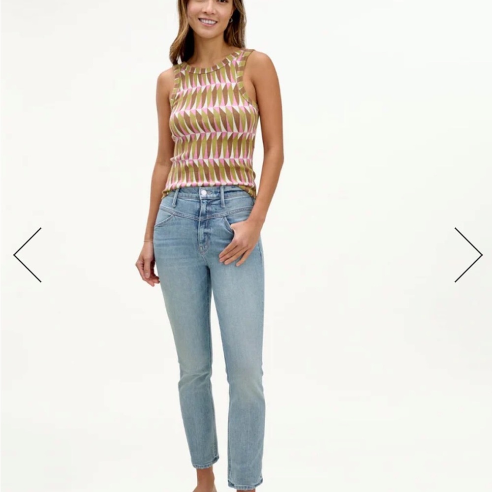 Splendid printed scoop back ribbed tank